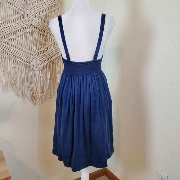 OPTIONS 100% Silk Royal Blue Mini Dress! Size S/M. - Picture 3 of 11